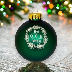 Personalized Family Holiday Crystal Ornament